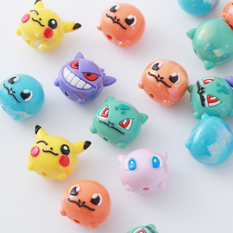 Mobile Electronics Gadgets - 12 Stück Pokémon-Perlen DIY Handyband Schlüsselanhänger