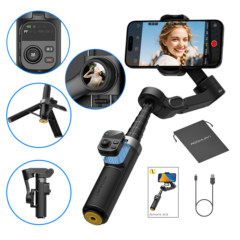 Auto Tracking Tripod - AOCHUAN Smart X3 360 ° Pan-Rotation-Gimbal-Stabilisator
