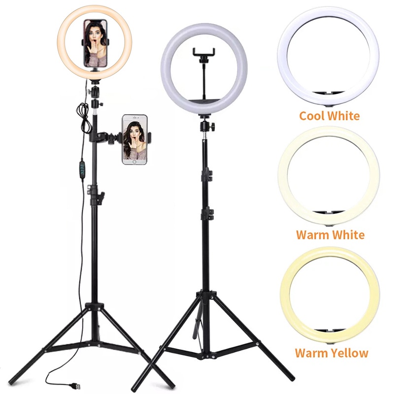 Auto Tracking Tripod - 6/10/12 Zoll LED-Selfie-Ringlicht, dimmbar, für Fotografie,