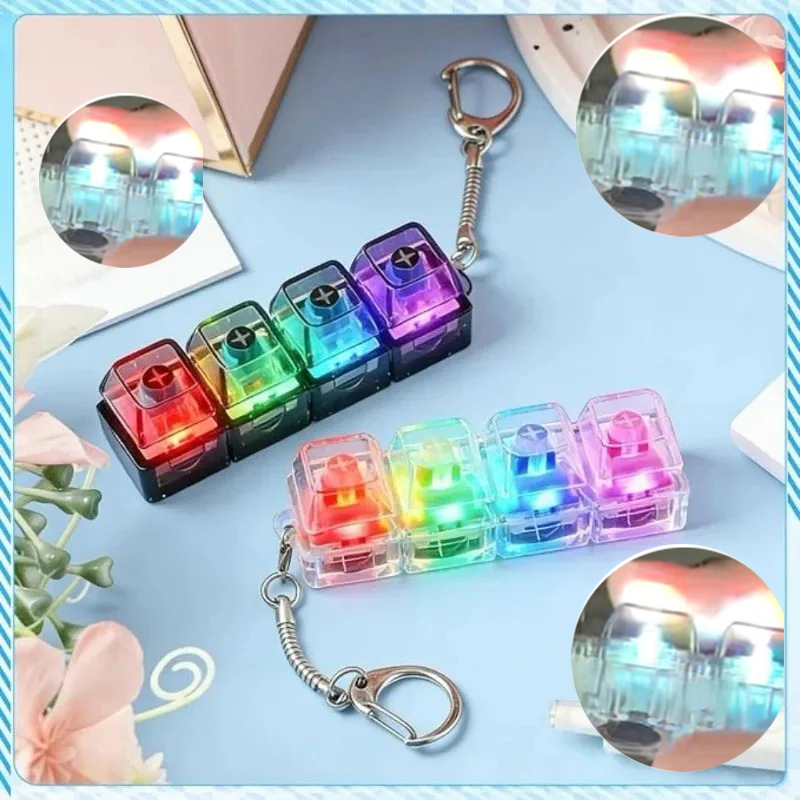 Electronics Gadgets For Kids - LED-Tastatur-Schlüsselanhänger – Fidget Toy Kristall-Clicker Sensorisches