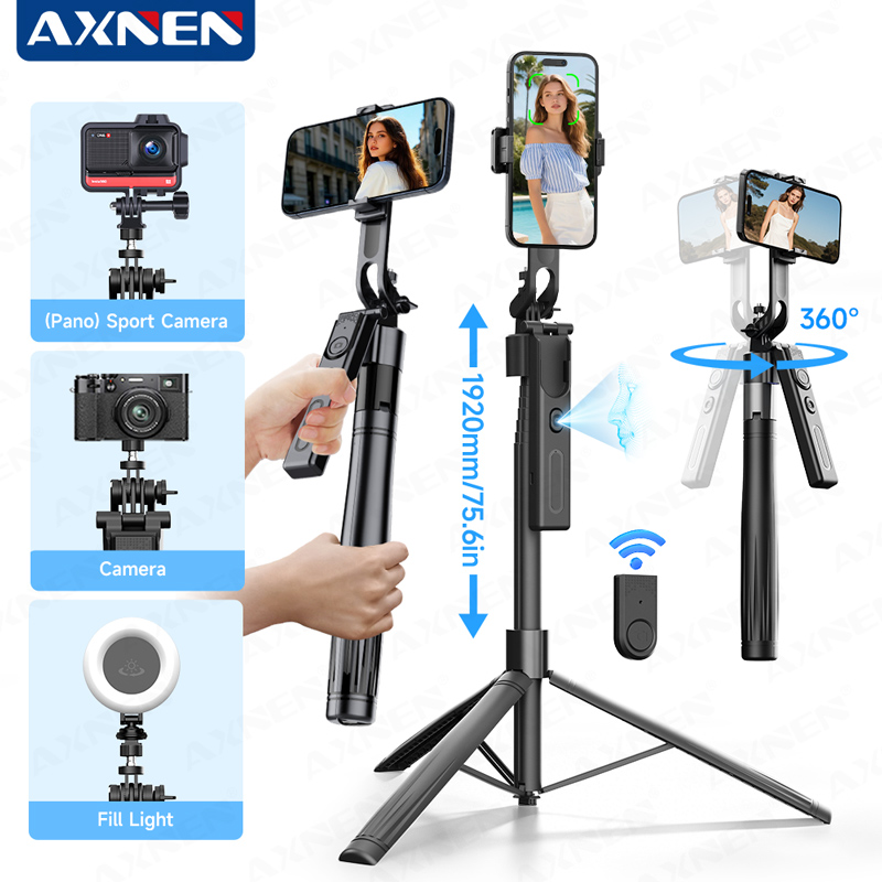 Auto Tracking Tripod - AI-Tracking-Gimbal-Selfie-Stick Handyhalterung Ein-Klick-Aufklapp-Stativ Erweiterbar auf 75,59