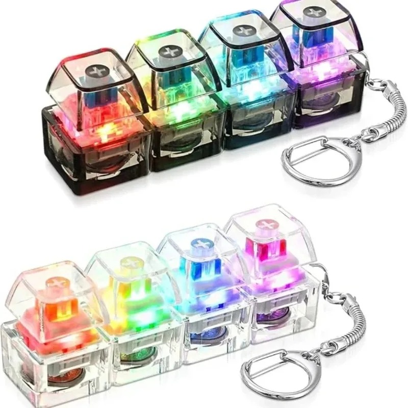 Electronics Gadgets For Kids - LED-Tastatur-Schlüsselanhänger Fidget-Spielzeug Kristall-Clicker Sensorisches Spielzeug zur