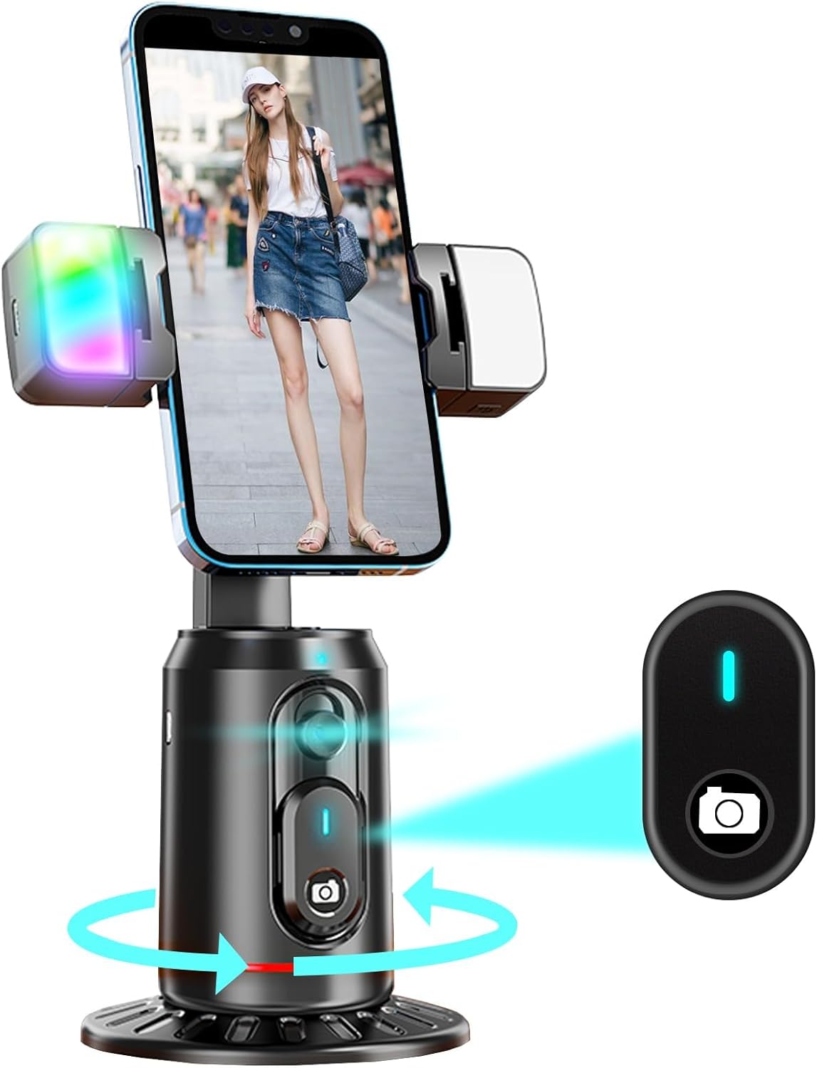 Auto Tracking Tripod - Automatisches Gesichtsverfolgungs-Stativ 360 ° Rotierender Auto-Tracking-Telefonständer,