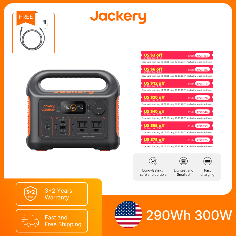 Solar Powered Charger - Jackery Tragbare Powerstation Explorer 300 Neu