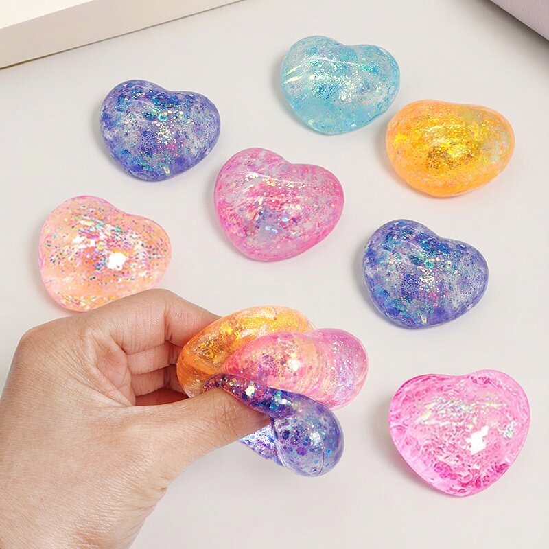 Electronics Gadgets For Kids - Farbwechselndes Herz-Quetschspielzeug mit Pailletten, herzförmiges Squishy-Fidget-Spielzeug,