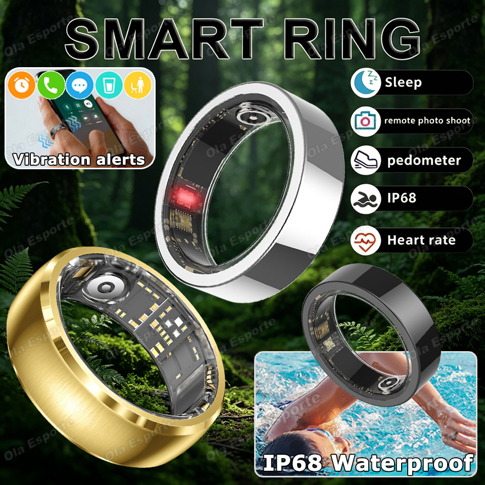 Smart Ring Health - Verbesserter Vibrations-Alarm Smart Ring Wasserdicht Gesundheits-Herzfrequenz-