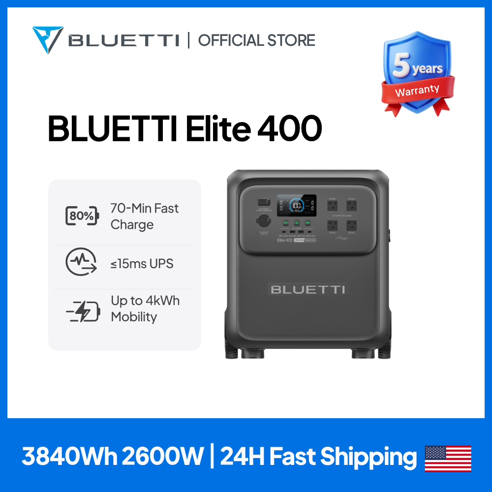 Solar Powered Charger - BLUETTI Elite 400 2600W 3840Wh Ultrahohe