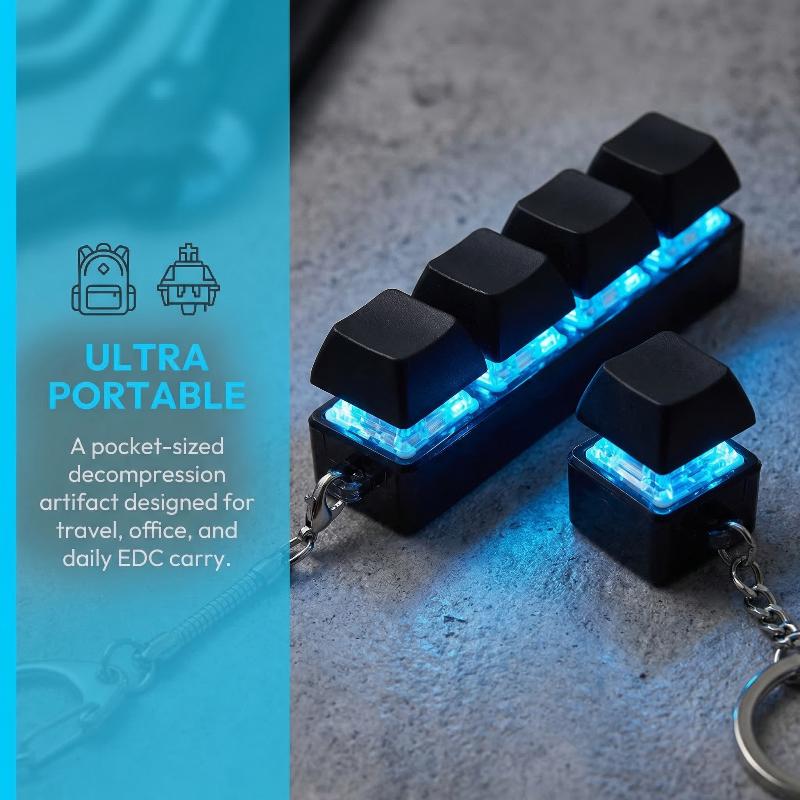 Electronics Gadgets For Kids - Stressabbau-Fidget-Tastatur-Schlüsselanhänger-Spielzeug mit 4 Tasten, LED-Licht, sensorisches