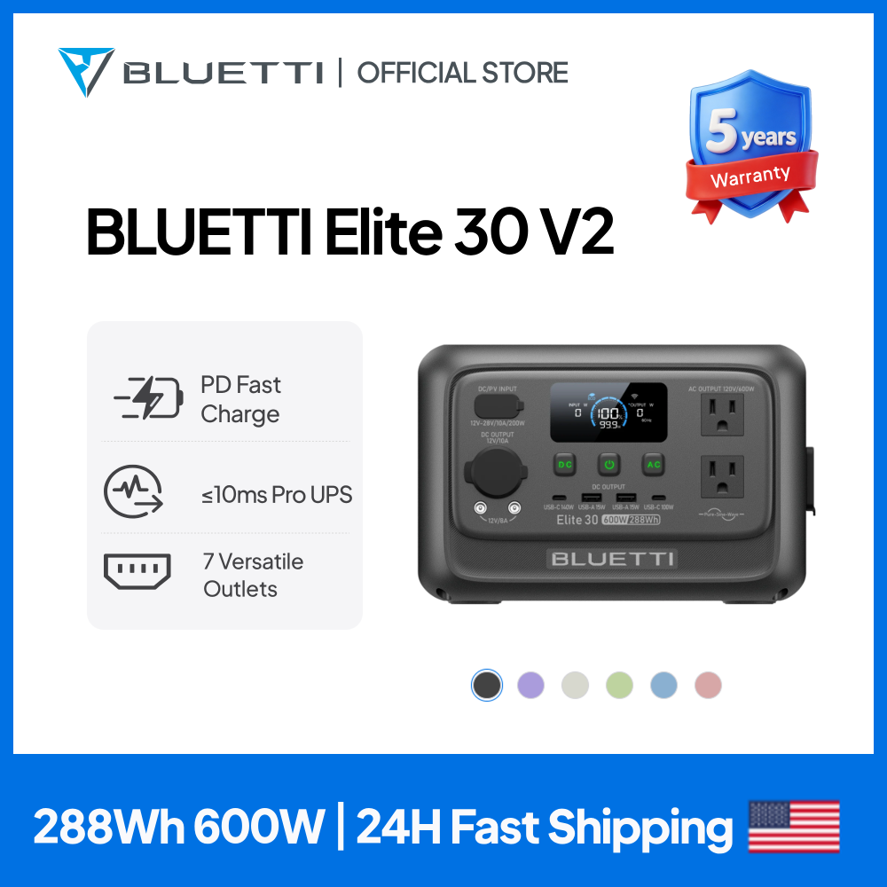 Solar Powered Charger - 【Renew】BLUETTI Elite 30 V2 Tragbare Powerstation