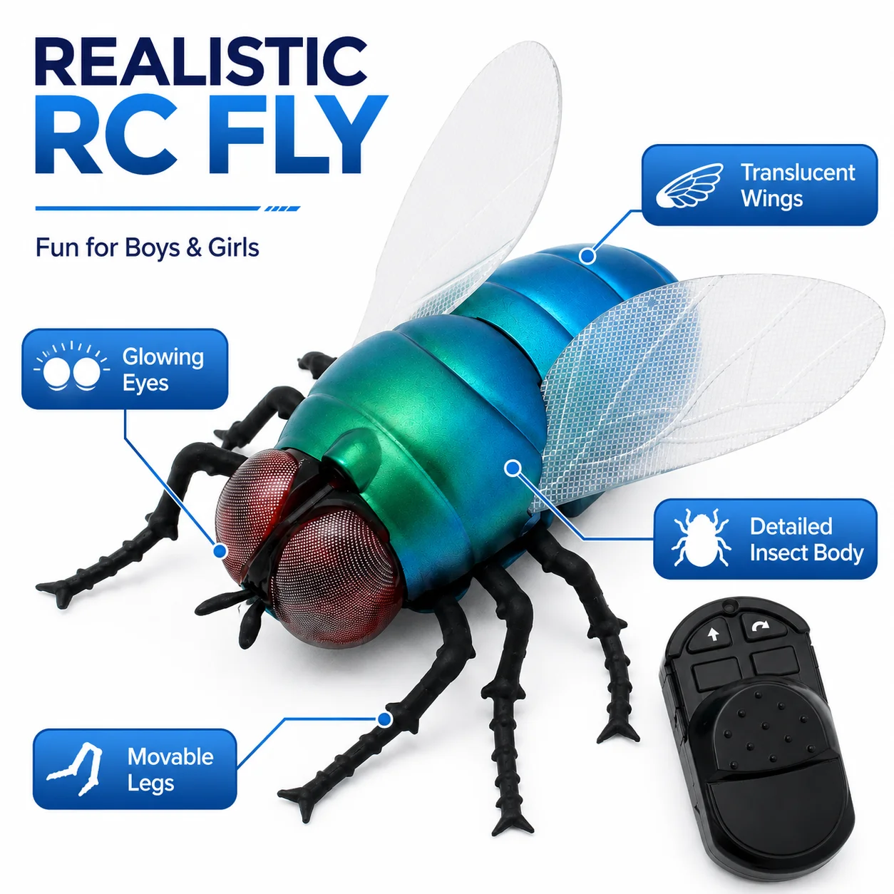 Electronics Gadgets For Kids - Infrarot-RC-Fliegenspielzeug Realistisches Künstliches Insekt Ferngesteuertes Schreckspielzeug