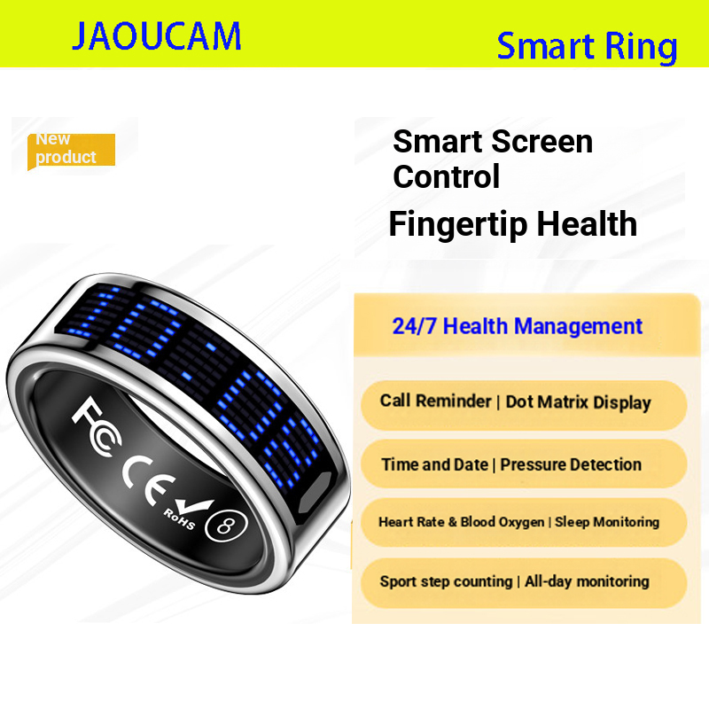 Smart Ring Health - 2026 Smart Ring Anruf-ID-Erinnerung Herzfrequenz-Blutdruck-Monitor für