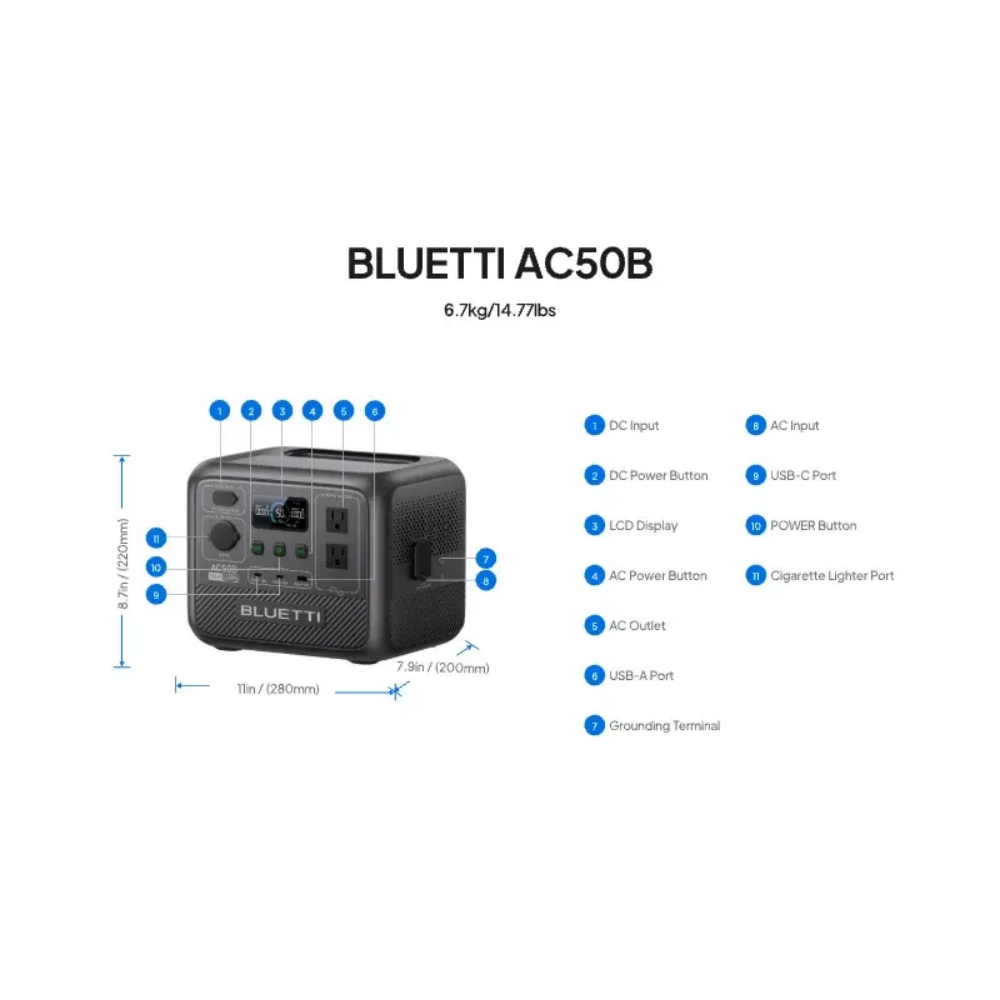 BLUETTI AC50B Tragbare Powerst – Solar Powered Charger Bewertung und Preis